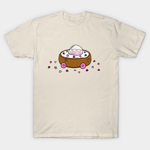 Valentine's Day Donut Car with Heart Sprinkles T-Shirt by donutcarco